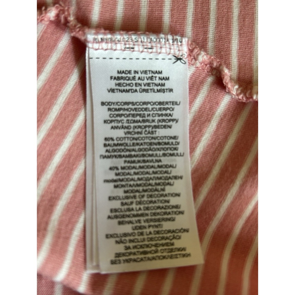 Lauren Ralph Lauren Maxi Dress PM Pink White Striped Cotton Scoop Neck Flare - Picture 5 of 7